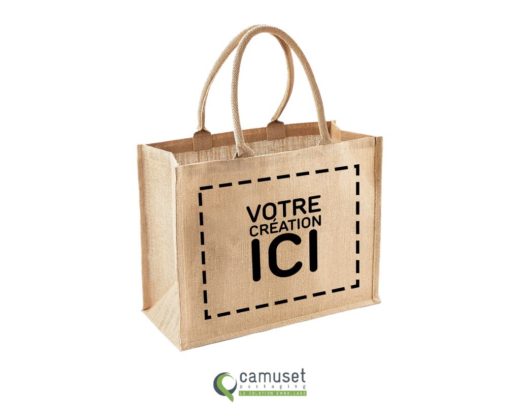 Sac cabas réutilisable en fibre naturelle "J28"