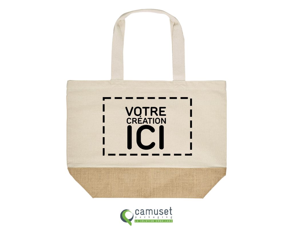 Sac cabas réutilisable en fibre naturelle "JC39"