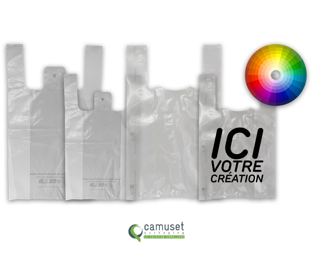 Sac plastique à bretelles transparent