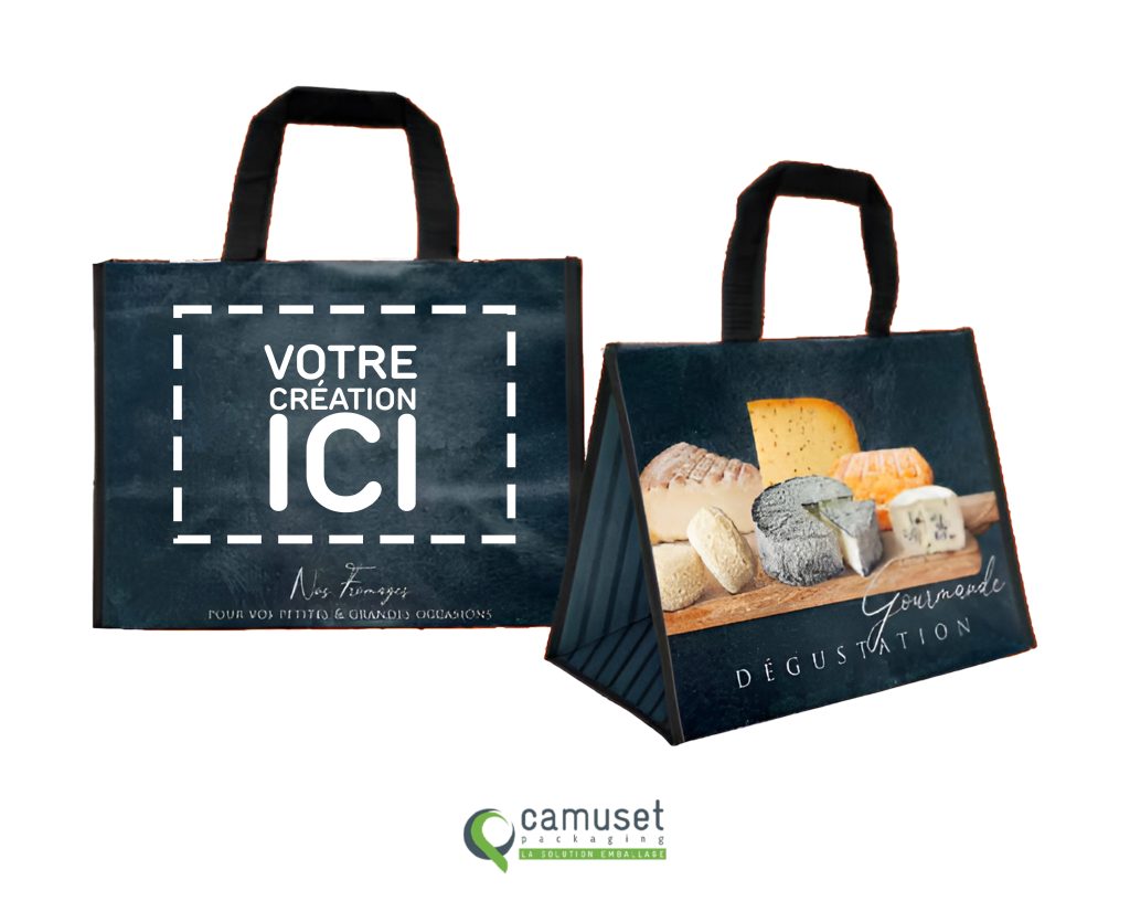 Sac cabas réutilisable métiers de la fromagerie "P78"