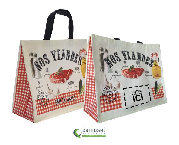 Sac cabas réutilisable métiers de la boucherie "P97"