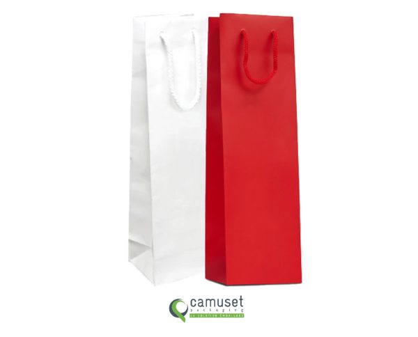 Sac kraft une bouteille à poignées papier "Natural White" – Image 2