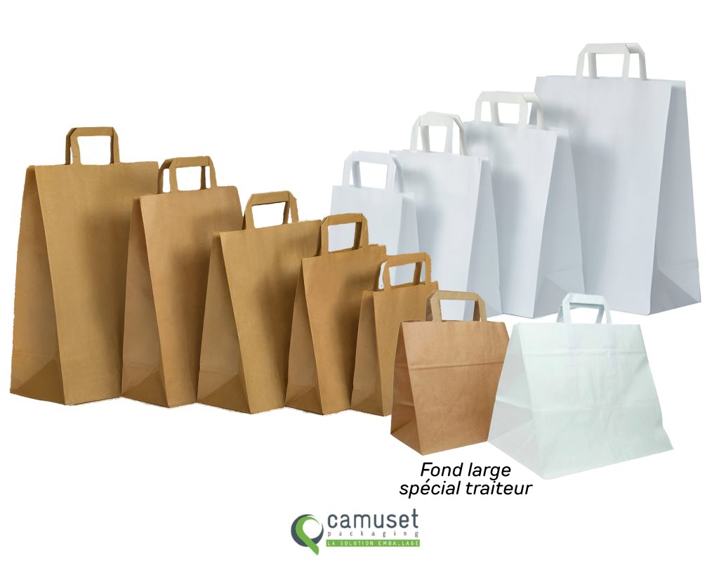 Sac kraft à poignées plates