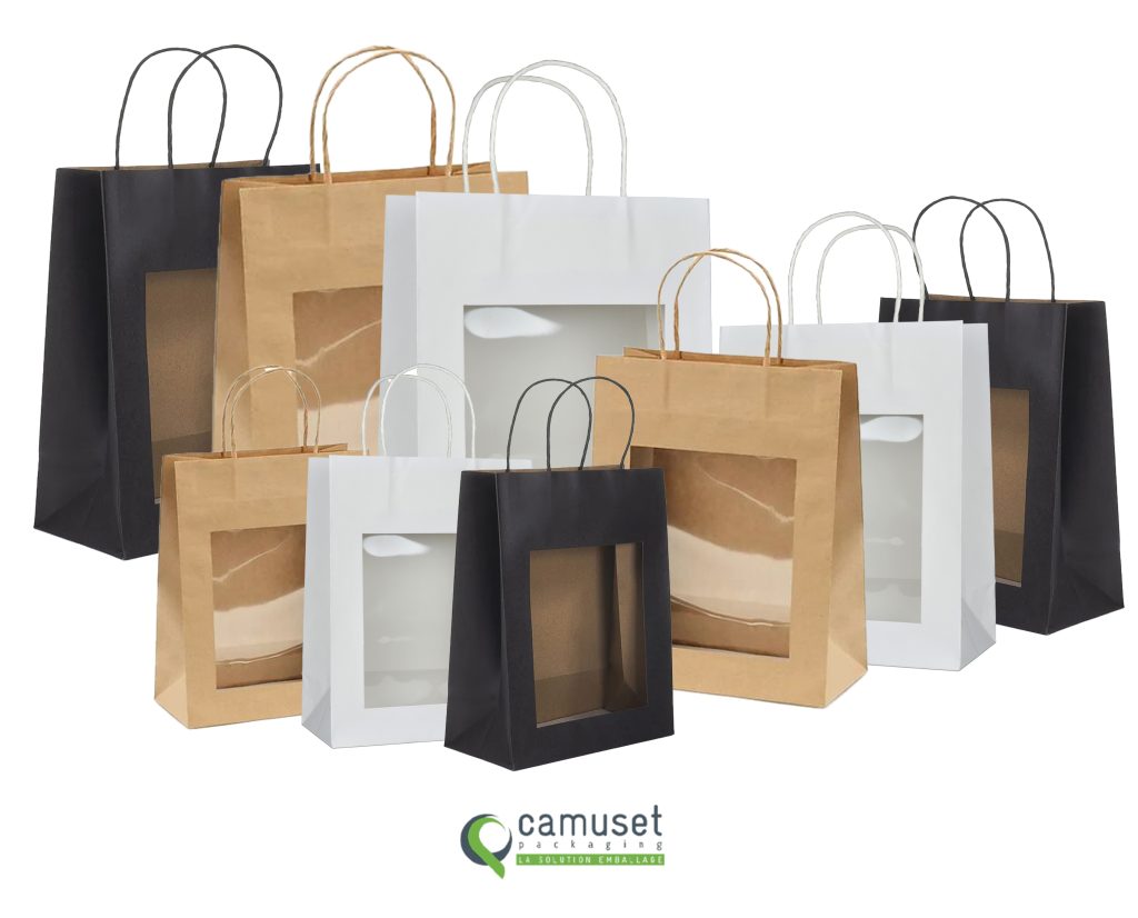 Sac kraft vitrine à poignées torsadées
