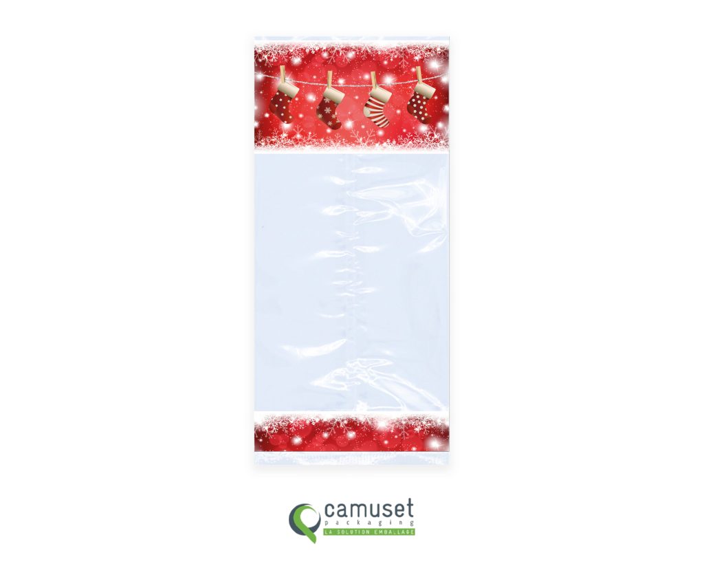 Sachet confiserie Noël à fond plat "Calzini"