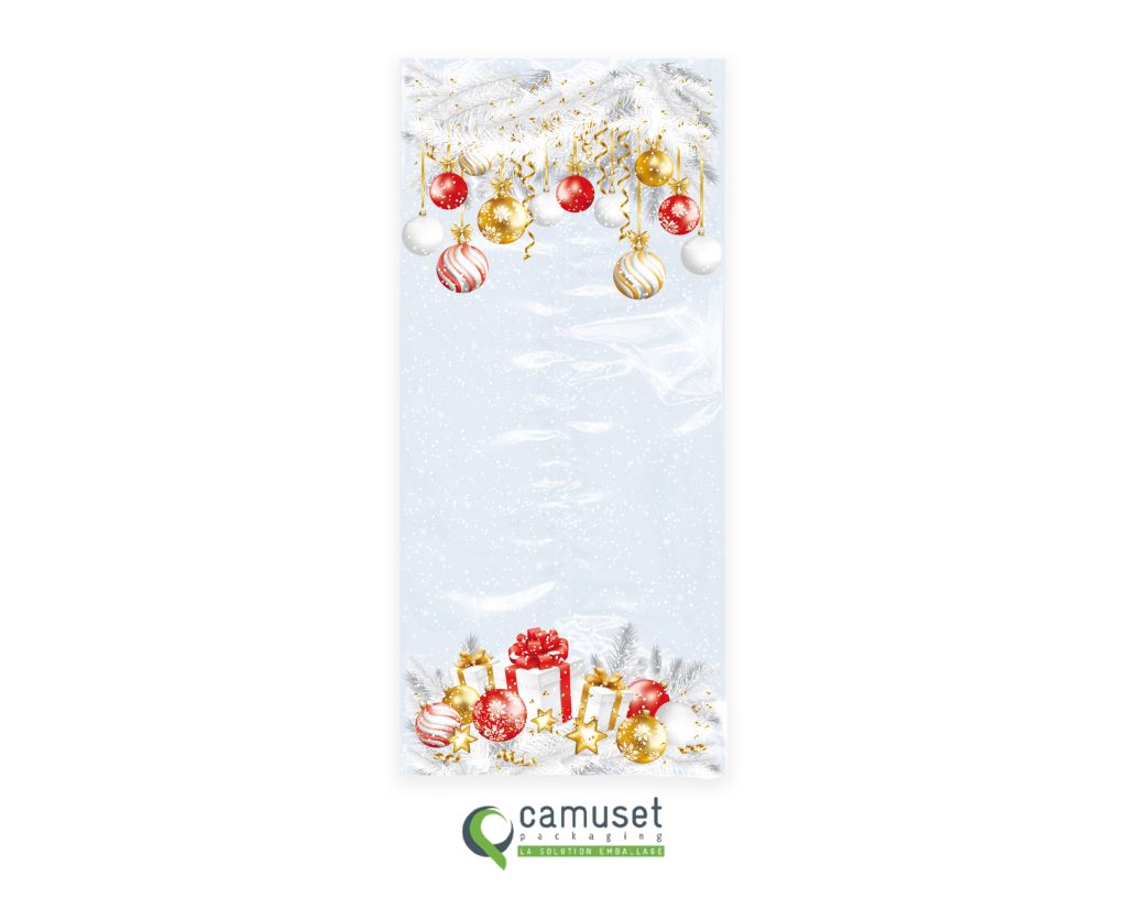 Sachet confiserie Noël à fond plat "Célébration"