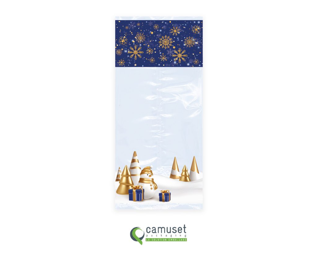 Sachet confiserie Noël à fond plat "Nuit de Noël"