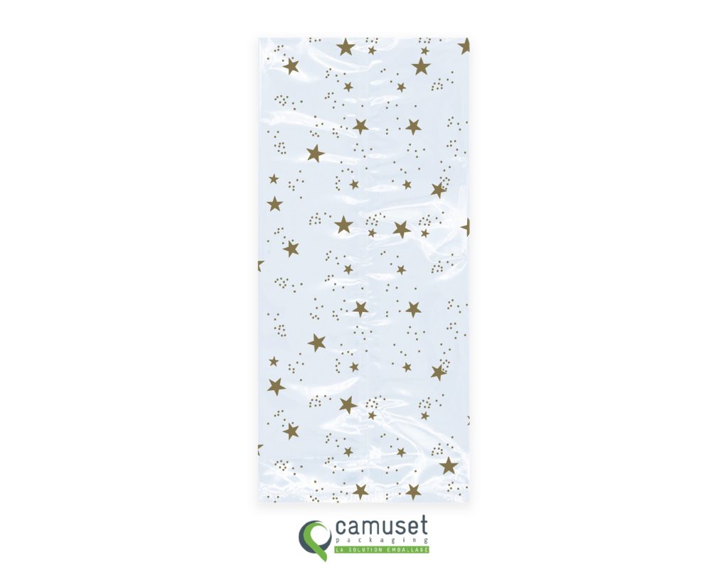 Sachet confiserie Noël à fond plat "Stars"
