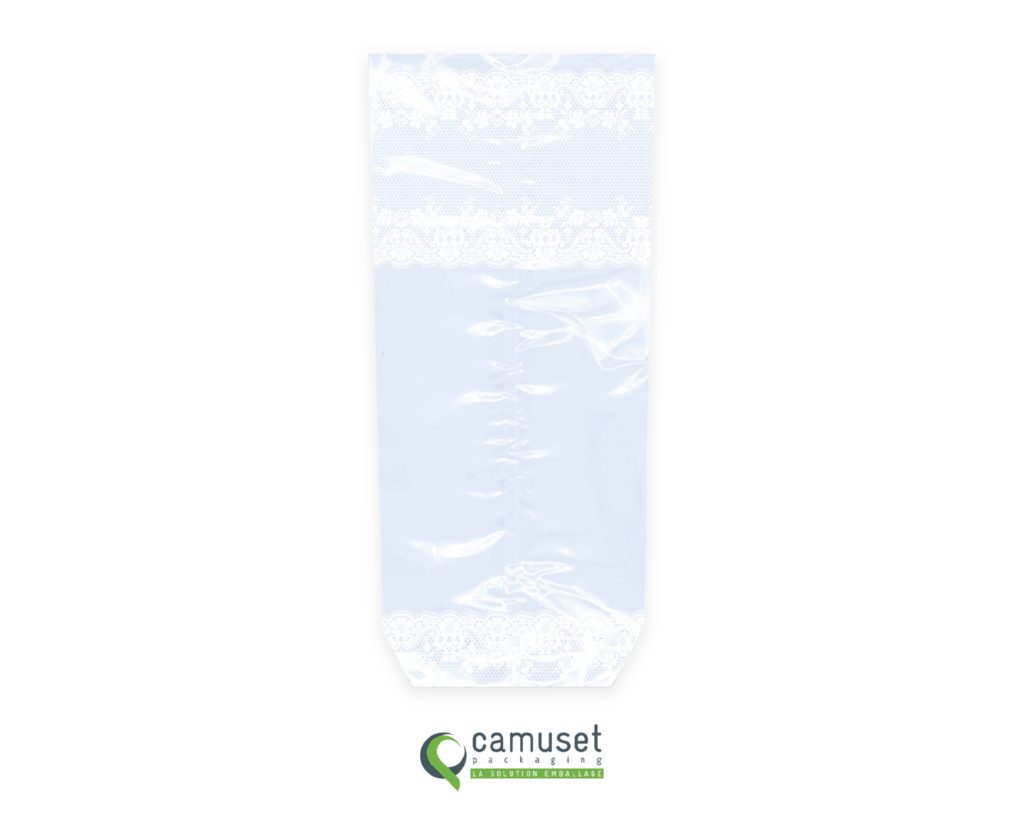 Sachet confiserie à fond carton "Dentelle blanche"