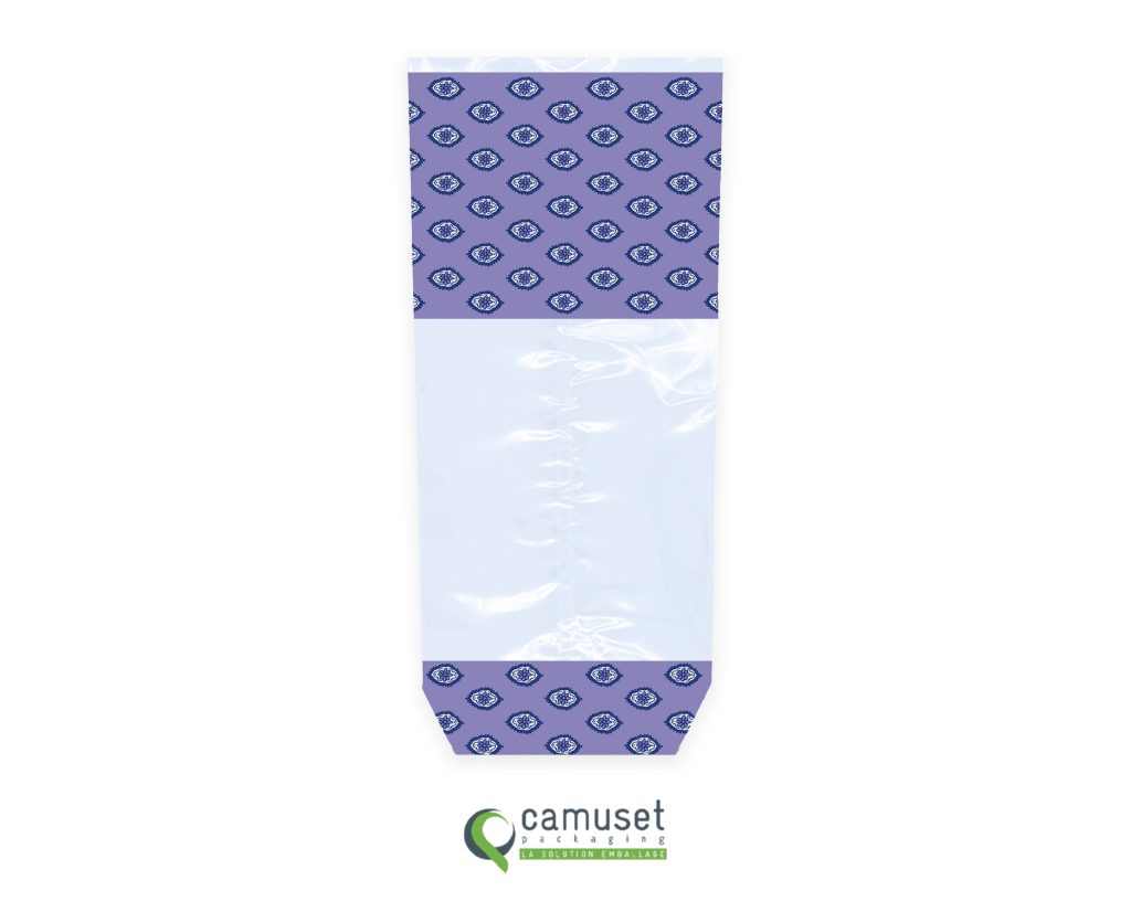 Sachet confiserie régional à fond carton "Provence bleue"