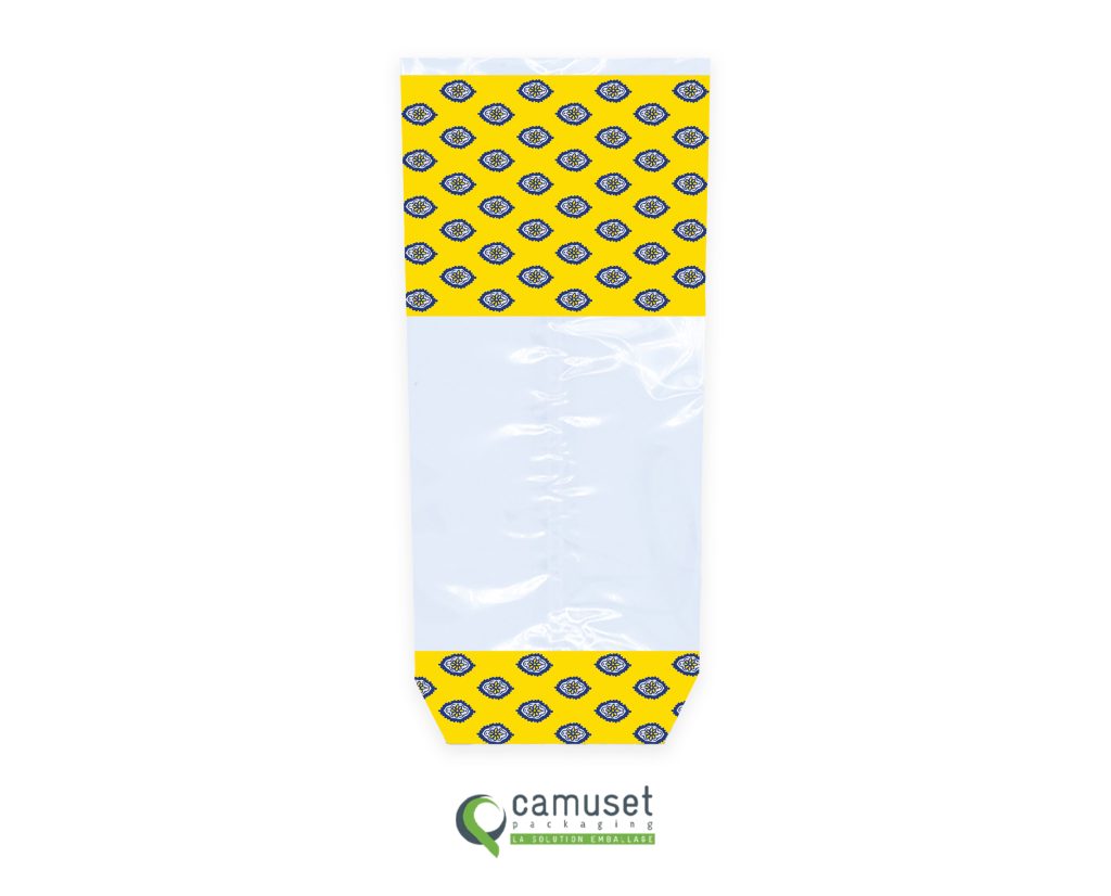 Sachet confiserie régional à fond carton "Provence jaune"