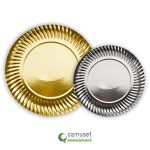 Assiette en carton métallisée